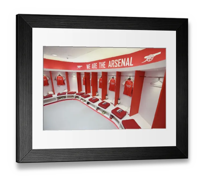 Framed Print : Arsenal Dressing Room: Pre-Match Preparation vs Nottingham Forest (2023-24)