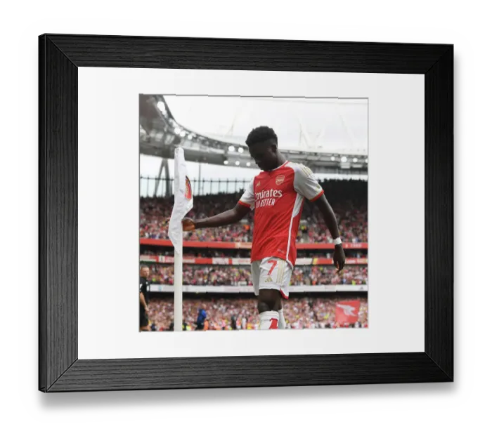Framed Print : Bukayo Saka Scores His Second: Arsenal Dominate Nottingham Forest in 2023-24 Premier League