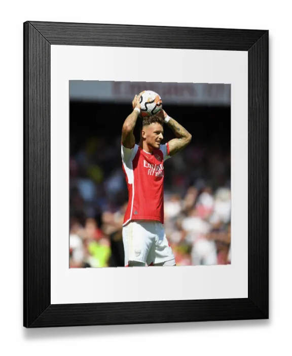 Framed Print : Arsenal's Ben White in Action: Arsenal vs. Nottingham Forest (2023-24 Premier League)