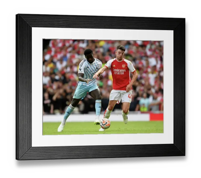Framed Print : Arsenal vs. Nottingham Forest: Declan Rice Clash in the 2023-24 Premier League