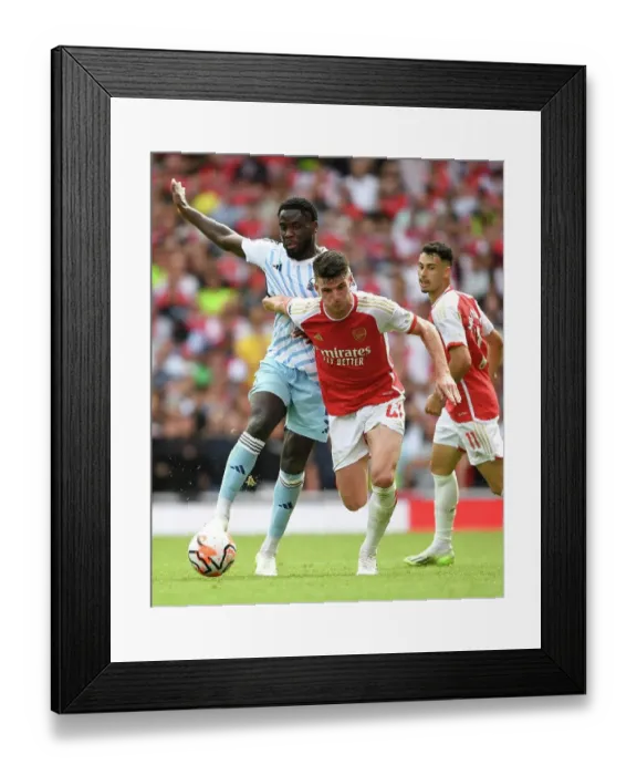 Framed Print : Declan Rice vs. Orel Mangala: Intense Clash in Arsenal's 2023-24 Premier League Opener against Nottingham Forest Framed Print : Declan Rice vs. Orel Mangala: Intense Clash in Arsenal's 2023-24 Premier League Opener against Nottingham Forest
