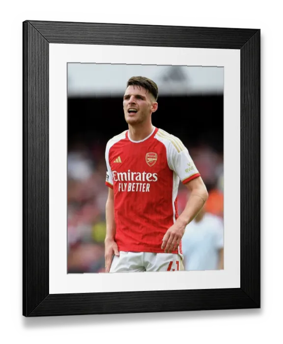 Framed Print : Declan Rice's Emotional Reaction: Arsenal's Intense Battle Against Nottingham Forest, 2023-24 Premier League