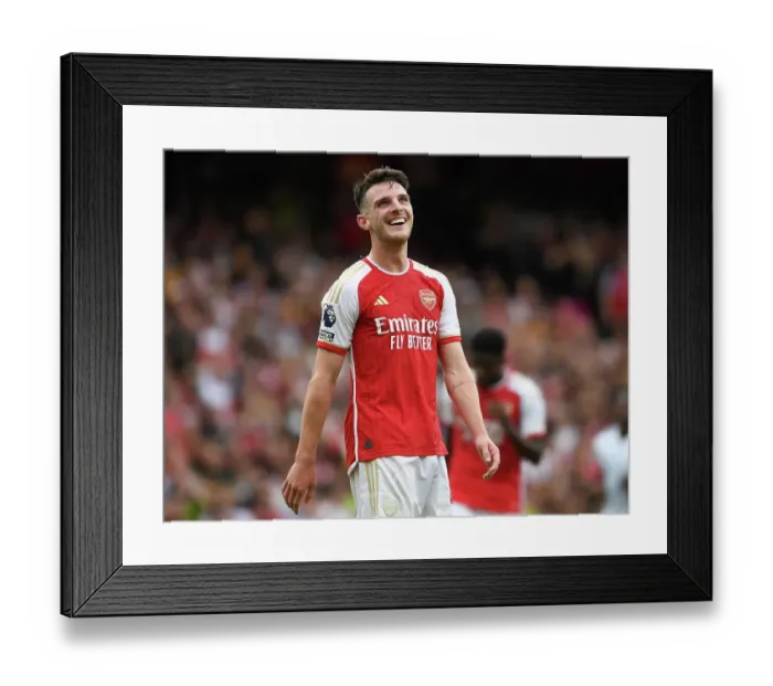 Framed Print : Arsenal vs. Nottingham Forest: Declan Rice's Reaction - Premier League 2023-24