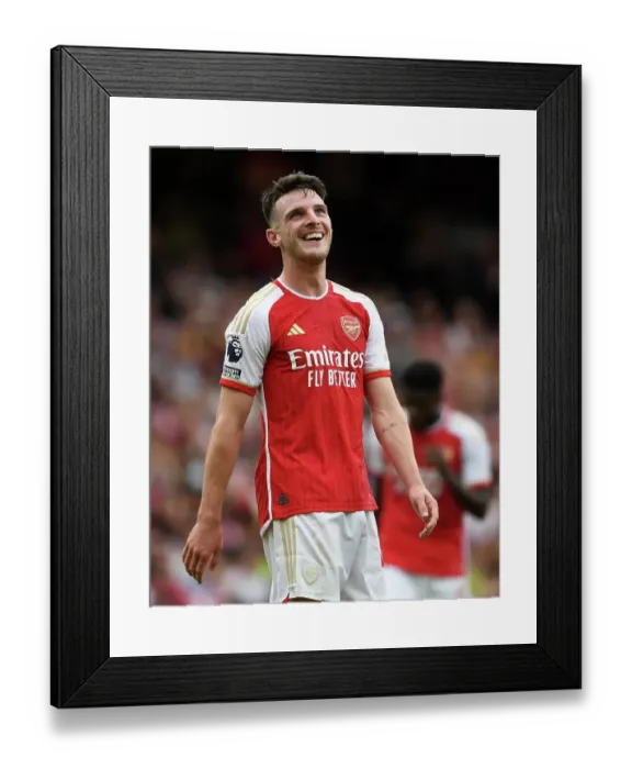 Framed Print : Declan Rice's Emotional Debut: Arsenal's Opening Win vs. Nottingham Forest, 2023-24