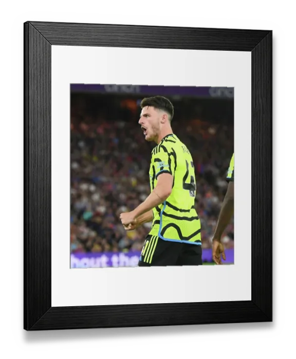 Framed Print : Declan Rice's Goal Celebration: Crystal Palace vs. Arsenal, Premier League 2023-24