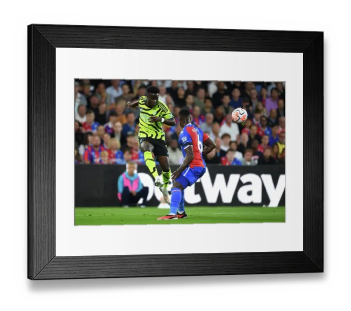 Framed Print : Saka Under Pressure: A Football Battle at Selhurst Park - Crystal Palace vs. Arsenal FC, 2023-24 Premier League Framed Print : Saka Under Pressure: A Football Battle at Selhurst Park - Crystal Palace vs. Arsenal FC, 2023-24 Premier League