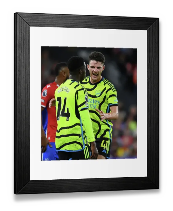 Framed Print : Clash of London Rivals: Crystal Palace vs. Arsenal, Premier League 2023-24 - Nketiah and Rice Face Off