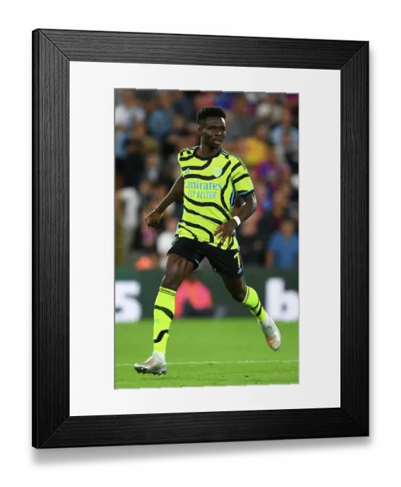 Framed Print : Bukayo Saka's Focus: Arsenal vs. Crystal Palace, Premier League 2023-24
