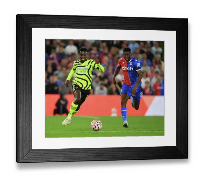 Framed Print : Arsenal's Eddie Nketiah Scores Past Crystal Palace's Jefferson Lerma - Premier League 2023-24