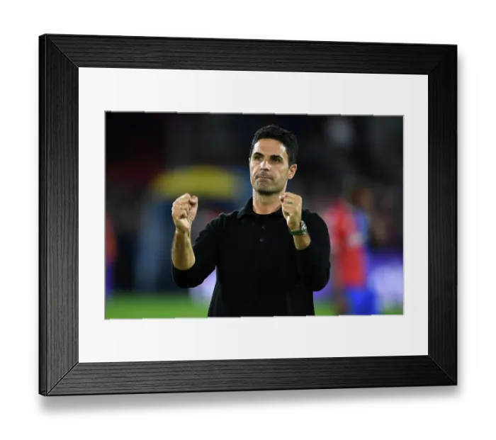 Framed Print : Arsenal's Victory: Mikel Arteta Celebrates at Selhurst Park (Crystal Palace vs Arsenal 2023-24)