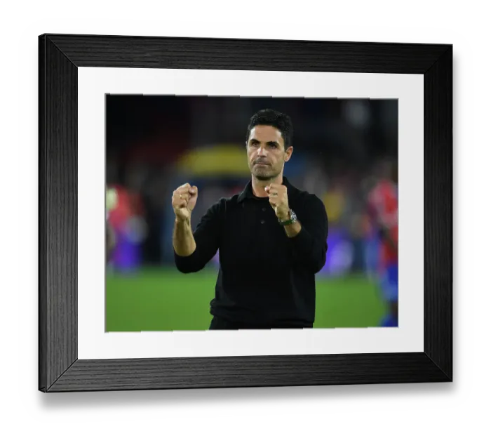 Framed Print : Mikel Arteta Celebrates Arsenal's Win at Crystal Palace: Premier League 2023-24