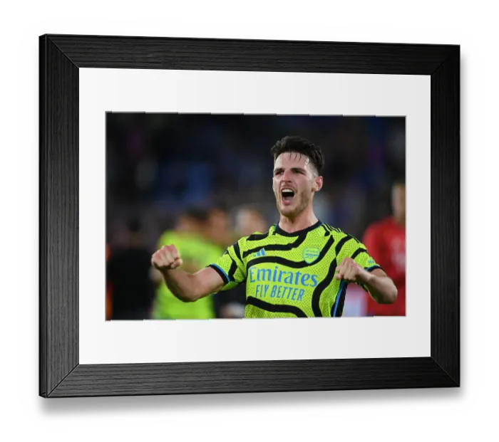 Framed Print : Declan Rice Celebrates Arsenal's Victory Over Crystal Palace in 2023-24 Premier League Framed Print : Declan Rice Celebrates Arsenal's Victory Over Crystal Palace in 2023-24 Premier League