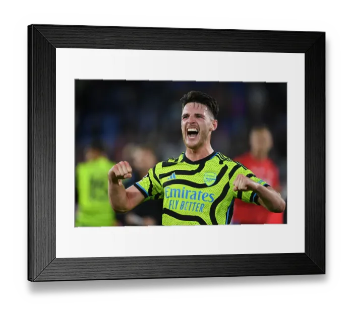 Framed Print : Declan Rice Celebrates Arsenal's Win at Crystal Palace: Premier League 2023-24 Framed Print : Declan Rice Celebrates Arsenal's Win at Crystal Palace: Premier League 2023-24