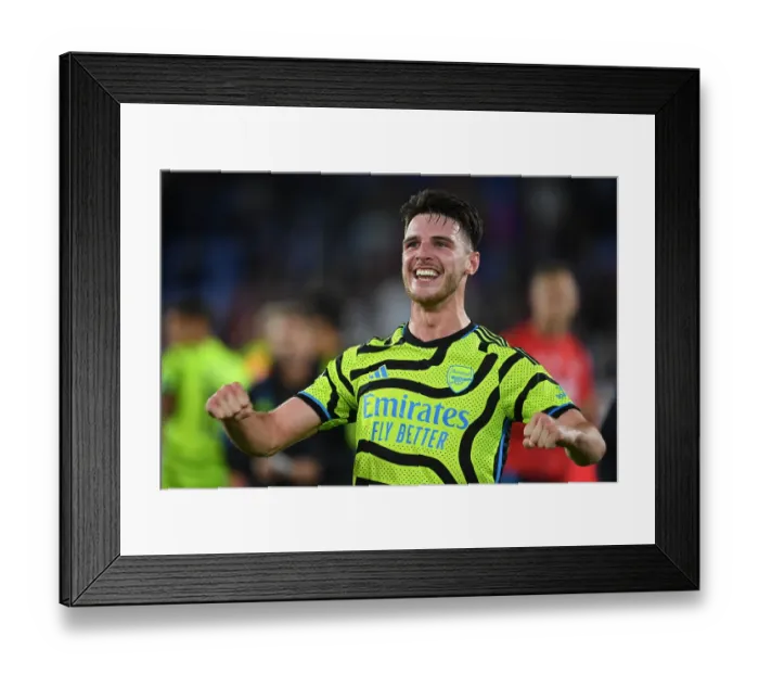Framed Print : Declan Rice's Emotional Victory: Arsenal's Thrilling Comeback at Crystal Palace in the 2023-24 Premier League
