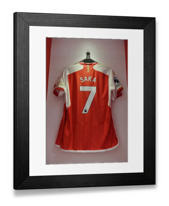 Framed Print : Arsenal FC: Bukayo Saka's Match-Ready Gear for Arsenal v Fulham (2023-24) Framed Print : Arsenal FC: Bukayo Saka's Match-Ready Gear for Arsenal v Fulham (2023-24)
