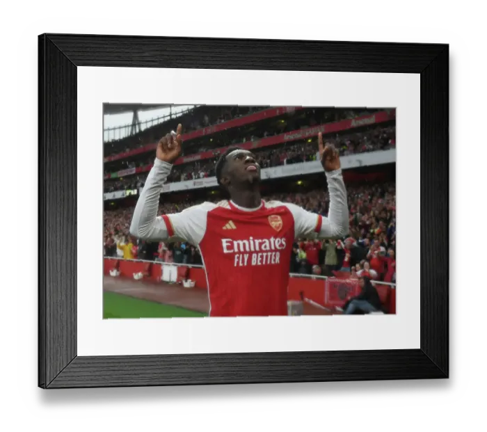 Framed Print : Nketiah Scores His Second: Arsenal's Victory Over Fulham (2023-24)