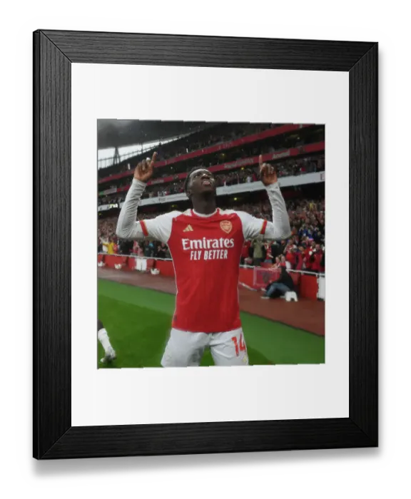 Framed Print : Nketiah Scores His Second Goal: Arsenal Triumphs Over Fulham (2023-24) Framed Print : Nketiah Scores His Second Goal: Arsenal Triumphs Over Fulham (2023-24)