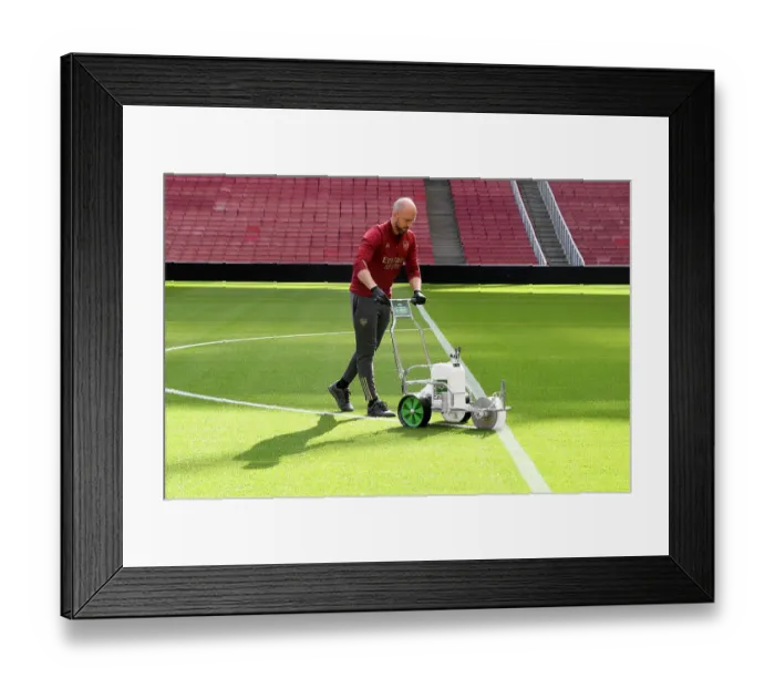 Framed Print : Arsenal's Emirates Stadium: Grounds Crew Prepares for Arsenal v Fulham (2023-24) Framed Print : Arsenal's Emirates Stadium: Grounds Crew Prepares for Arsenal v Fulham (2023-24)