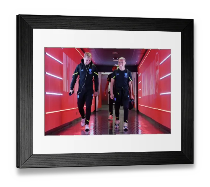 Framed Print : Arsenal FC vs Fulham FC: Pre-Match Arrival of Emile Smith Rowe and Leandro Trossard (2023-24) Framed Print : Arsenal FC vs Fulham FC: Pre-Match Arrival of Emile Smith Rowe and Leandro Trossard (2023-24)