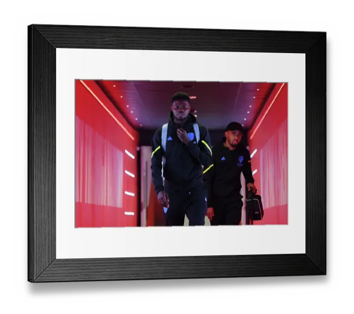 Framed Print : Arsenal's Thomas Partey Arrives at Emirates Stadium Ahead of Arsenal v Fulham Premier League Clash (2023-24)