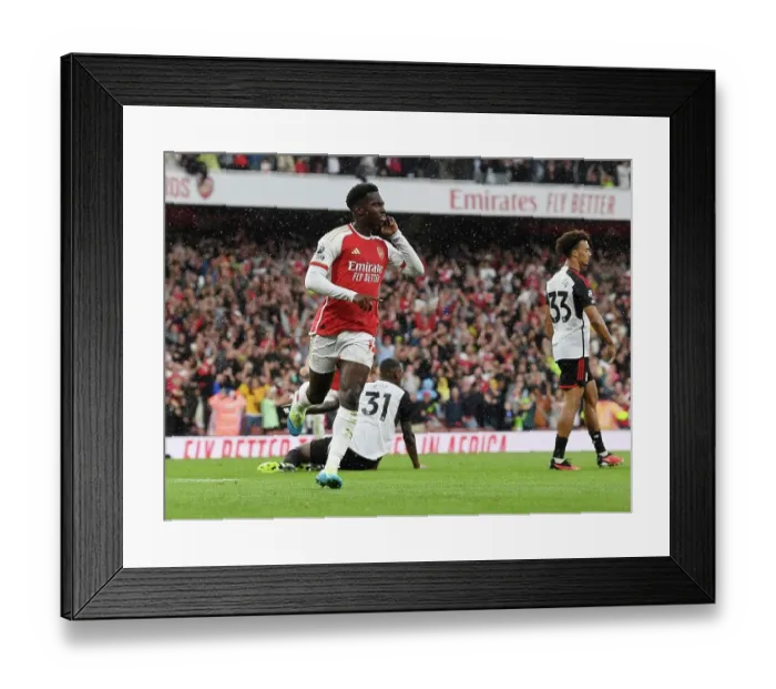 Framed Print : Arsenal's Nketiah Scores Second Goal: Arsenal Secures Victory Over Fulham (2023-24)