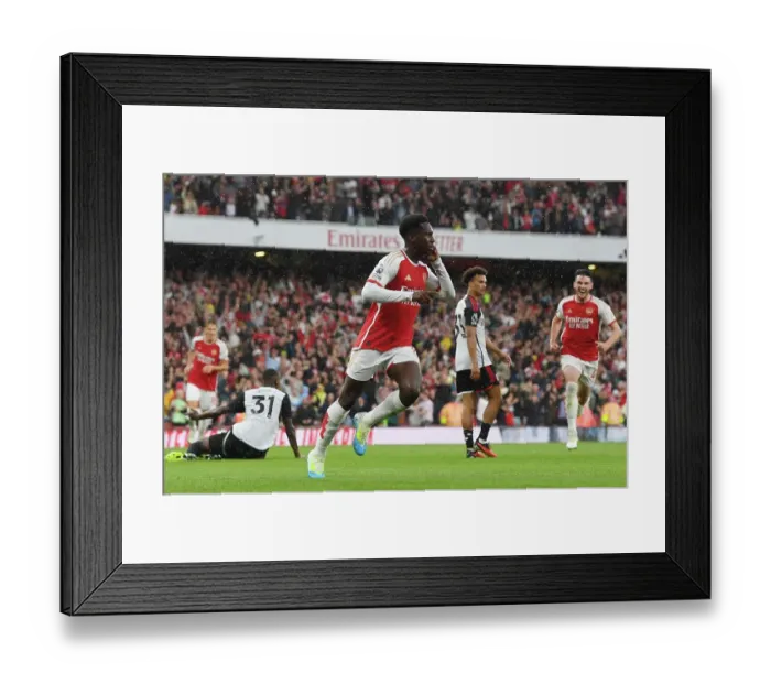 Framed Print : Arsenal's Nketiah Scores Second Goal: Arsenal Tops Fulham (2023-24)