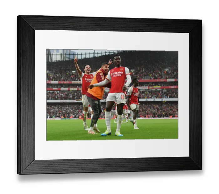 Framed Print : Arsenal's Nketiah Scores the Winning Goal Against Fulham (2023-24) Framed Print : Arsenal's Nketiah Scores the Winning Goal Against Fulham (2023-24)