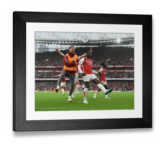 Framed Print : Arsenal's Nketiah Scores Second Goal in Thrilling Arsenal v Fulham Clash (2023-24)