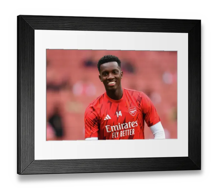 Framed Print : Arsenal's Eddie Nketiah Gears Up for Arsenal v Fulham Premier League Clash (2023-24)