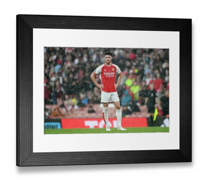 Framed Print : Arsenal vs. Fulham: Declan Rice's Intense Focus at Emirates Stadium (Premier League 2023-24) Framed Print : Arsenal vs. Fulham: Declan Rice's Intense Focus at Emirates Stadium (Premier League 2023-24)