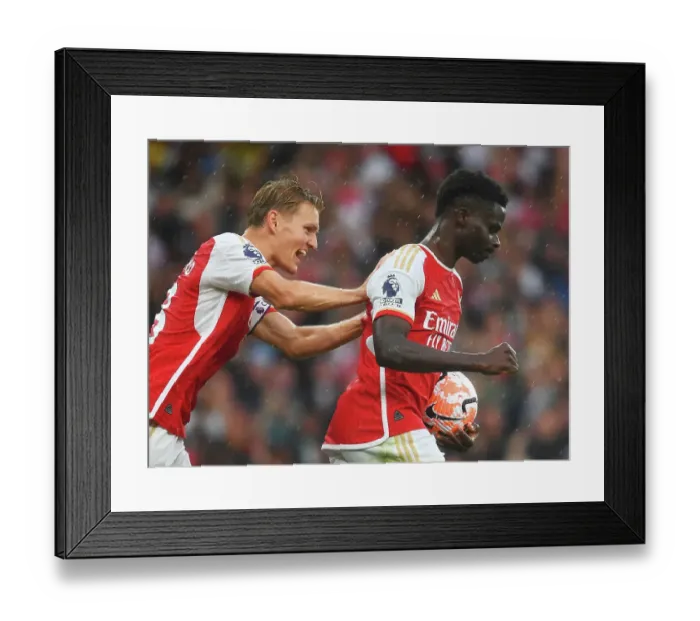 Framed Print : Arsenal's Saka Scores First Goal: Arsenal FC 1-0 Fulham FC (2023-24) Framed Print : Arsenal's Saka Scores First Goal: Arsenal FC 1-0 Fulham FC (2023-24)