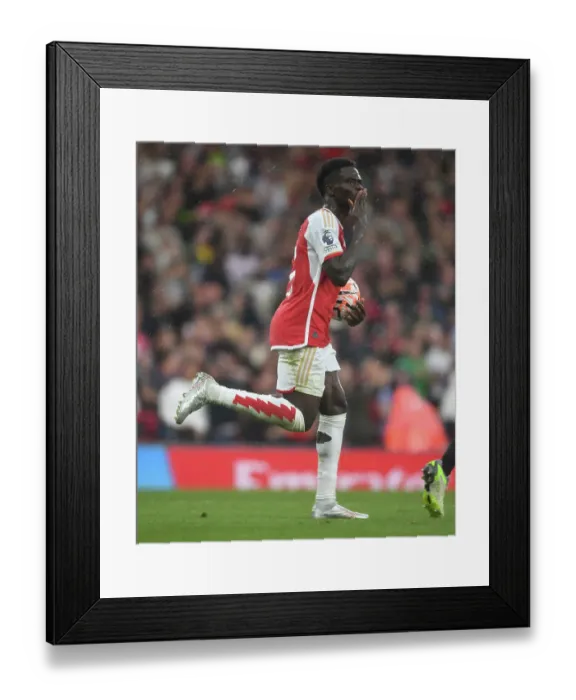 Framed Print : Saka Scores First Goal: Arsenal's Triumph Over Fulham in 2023-24 Premier League