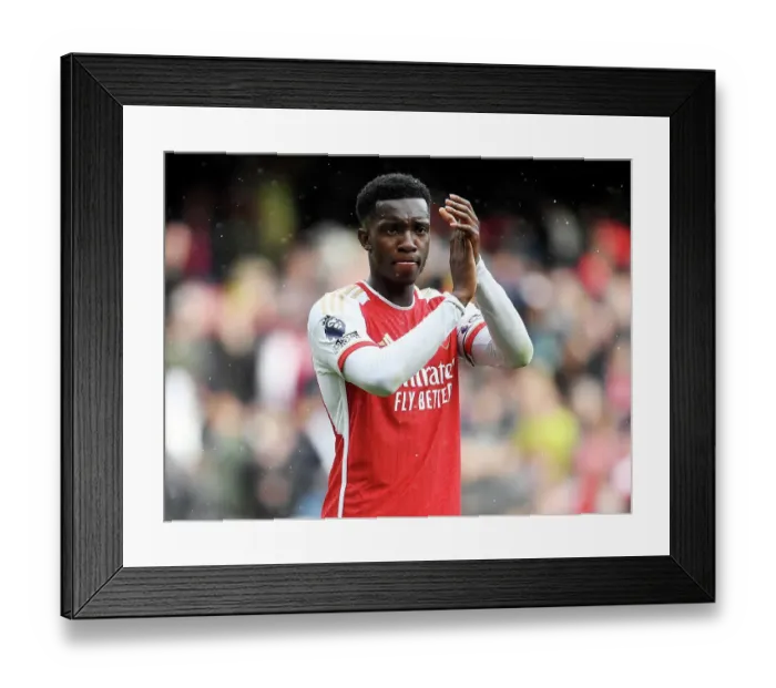 Framed Print : Arsenal's Eddie Nketiah Celebrates with Fans after Arsenal v Fulham Win, 2023-24 Premier League Framed Print : Arsenal's Eddie Nketiah Celebrates with Fans after Arsenal v Fulham Win, 2023-24 Premier League