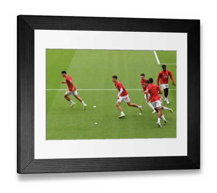 Framed Print : Arsenal FC vs Fulham FC: Kai Havertz Leads Arsenal Warm-Up Ahead of 2023-24 Premier League Clash