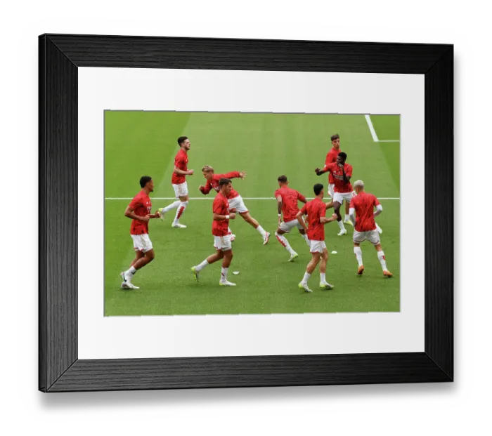Framed Print : Arsenal FC: Martin Odegaard and Team Warm Up Ahead of Arsenal v Fulham Premier League Clash (2023-24) Framed Print : Arsenal FC: Martin Odegaard and Team Warm Up Ahead of Arsenal v Fulham Premier League Clash (2023-24)