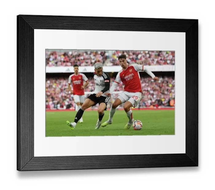 Framed Print : Arsenal vs. Fulham: Kai Havertz Fights for Possession in the 2023-24 Premier League Clash Framed Print : Arsenal vs. Fulham: Kai Havertz Fights for Possession in the 2023-24 Premier League Clash