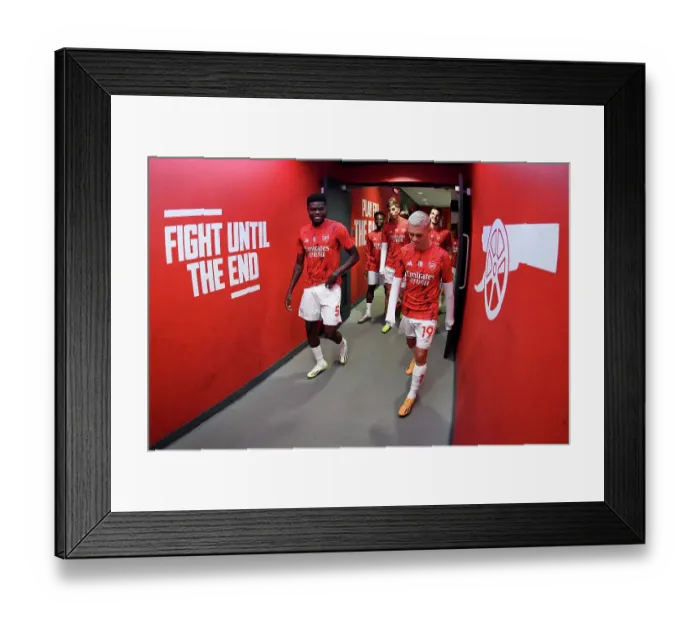 Framed Print : Arsenal Players Thomas Partey and Leandro Trossard Prepare for Kick-off against Fulham in 2023-24 Premier League