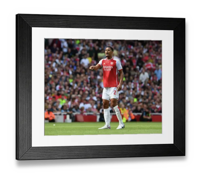 Framed Print : William Saliba's Debut Shines: Arsenal's Triumph Over Fulham in the 2023-24 Premier League Framed Print : William Saliba's Debut Shines: Arsenal's Triumph Over Fulham in the 2023-24 Premier League