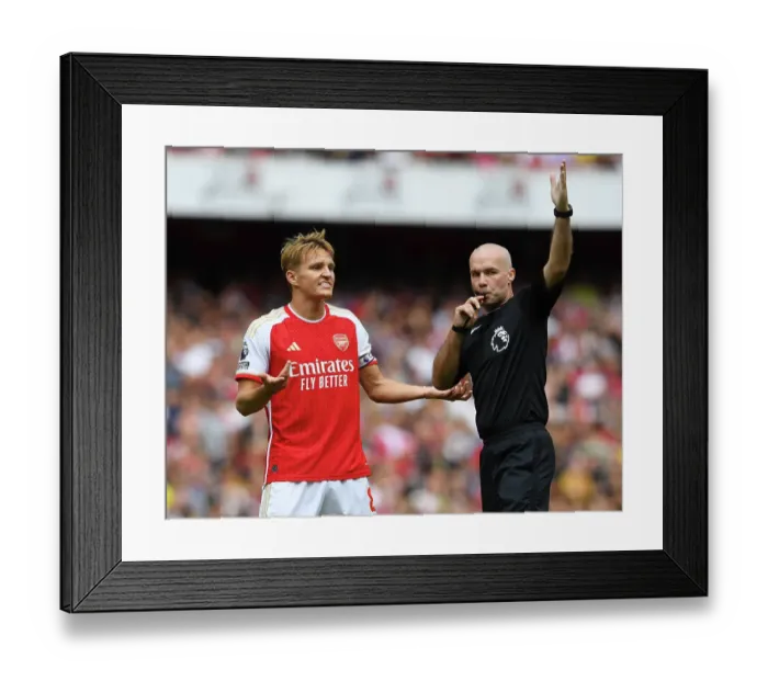 Framed Print : Arsenal's Disallowed Goal: Odegaard's Frustration - Premier League 2023-24: Arsenal vs Fulham