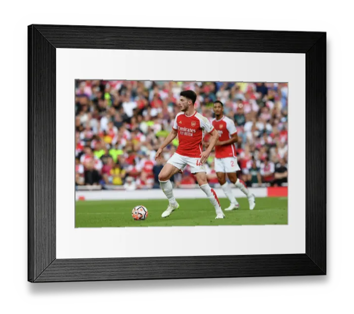 Framed Print : Arsenal's Declan Rice in Action Against Fulham in 2023-24 Premier League