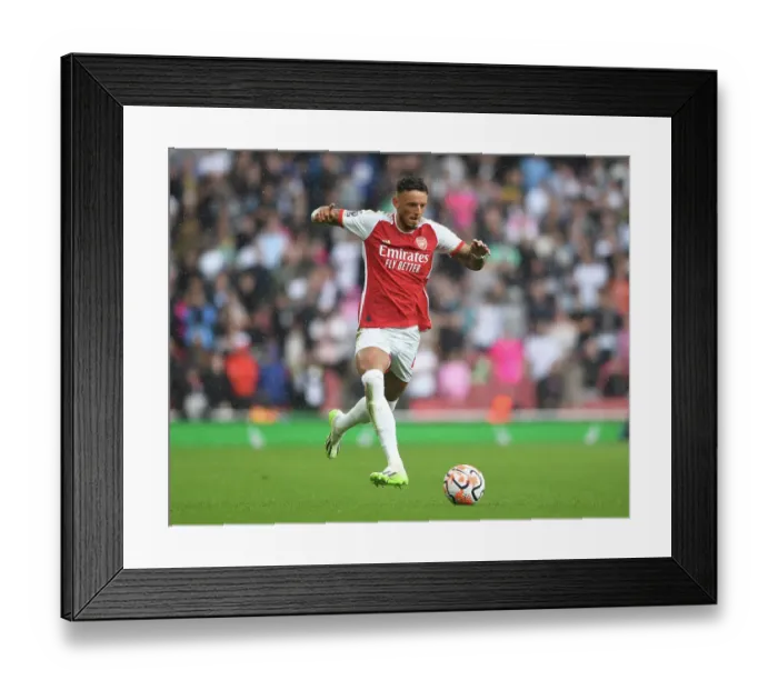 Framed Print : Arsenal's Ben White in Action: 2023-24 Premier League - Arsenal vs. Fulham