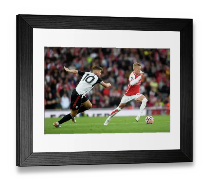Framed Print : Arsenal's Zinchenko Charges Forward in 2023-24 Premier League Clash Against Fulham Framed Print : Arsenal's Zinchenko Charges Forward in 2023-24 Premier League Clash Against Fulham