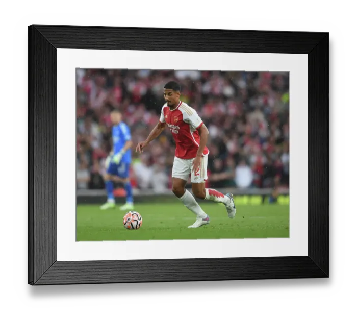 Framed Print : William Saliba Shines: Arsenal's New Defensive Star in 2023-24 Premier League Opener vs. Fulham Framed Print : William Saliba Shines: Arsenal's New Defensive Star in 2023-24 Premier League Opener vs. Fulham