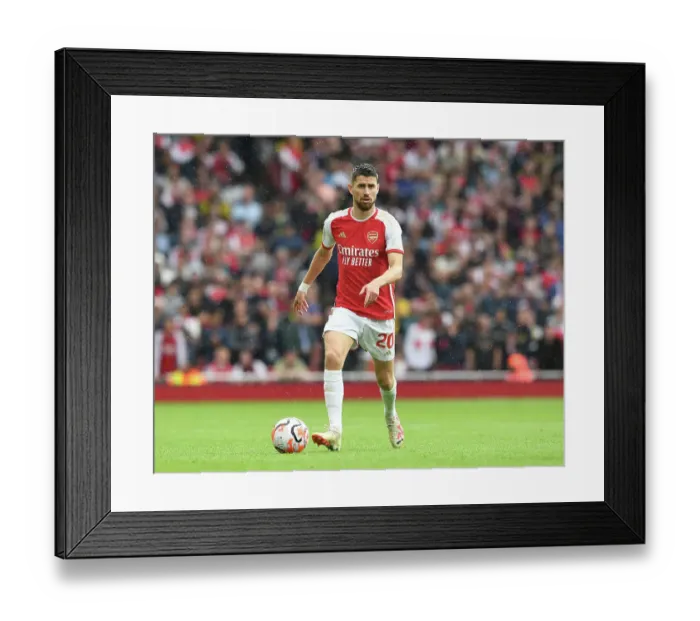 Framed Print : Arsenal's Jorginho Stars: Arsenal FC Triumphs Over Fulham FC in 2023-24 Premier League Debut