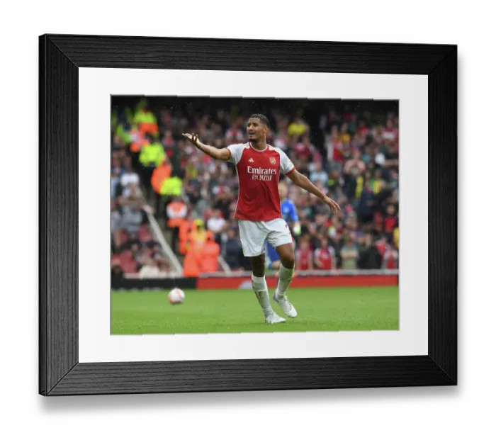 Framed Print : William Saliba's Debut to Remember: Arsenal's Impressive Victory Over Fulham in the 2023-24 Premier League Opener Framed Print : William Saliba's Debut to Remember: Arsenal's Impressive Victory Over Fulham in the 2023-24 Premier League Opener