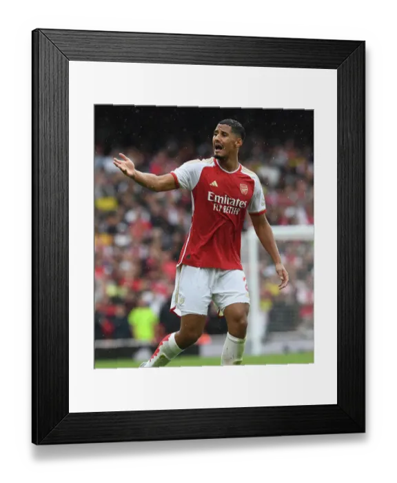 Framed Print : William Saliba Shines: Arsenal Kicks Off 2023-24 Premier League Season with Victory over Fulham