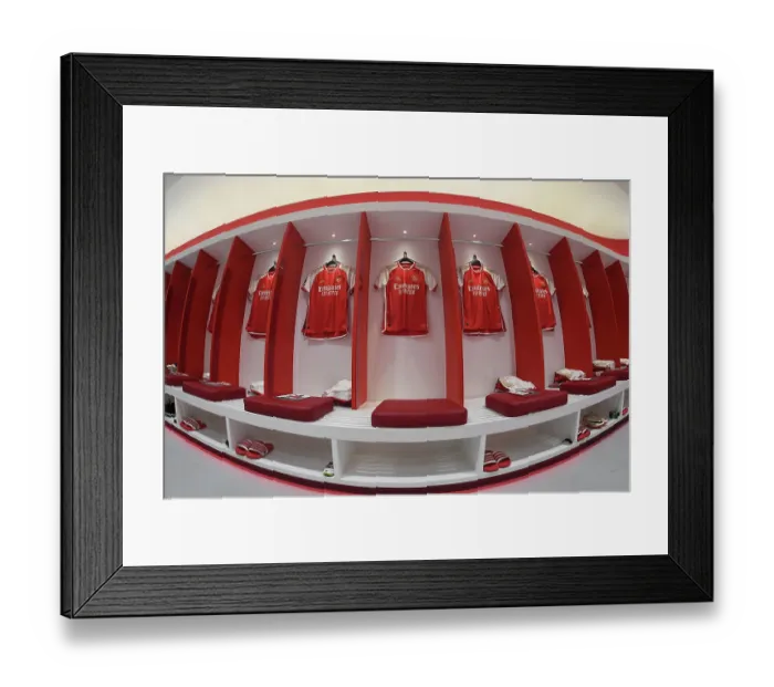 Framed Print : Arsenal Dressing Room: Pre-Match Focus vs Manchester United (2023-24)