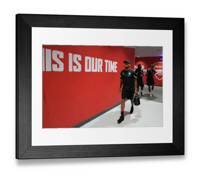 Framed Print : Arsenal's Gabriel Jesus Arrives at Emirates Stadium Ahead of Arsenal v Manchester United (2023-24)