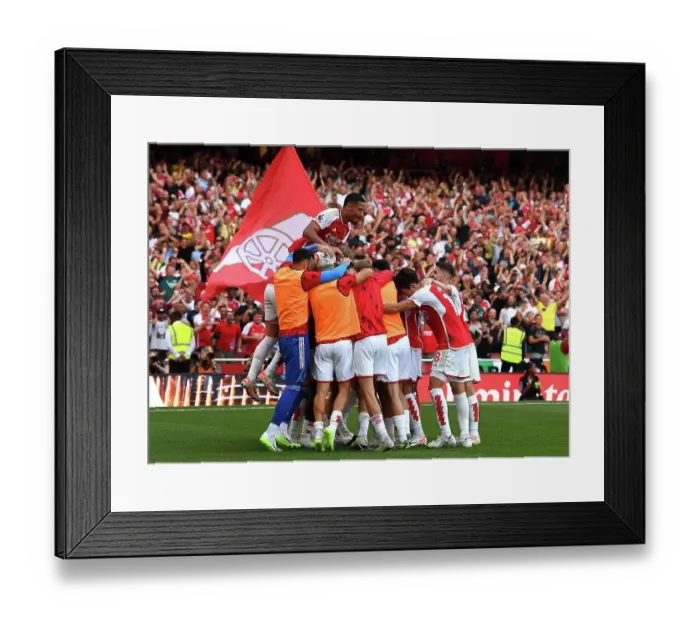 Framed Print : Arsenal's Triumph: Gabriel Jesus Hat-trick Sinks Manchester United (2023-24)