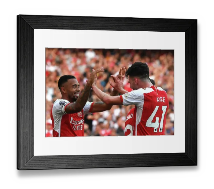 Framed Print : Gabriel Jesus's Thrilling Third Goal: Arsenal's Triumph Over Manchester United (2023-24)